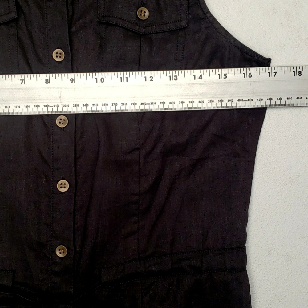Express 100% Linen Sleeveless Button Front Shirt … - image 6